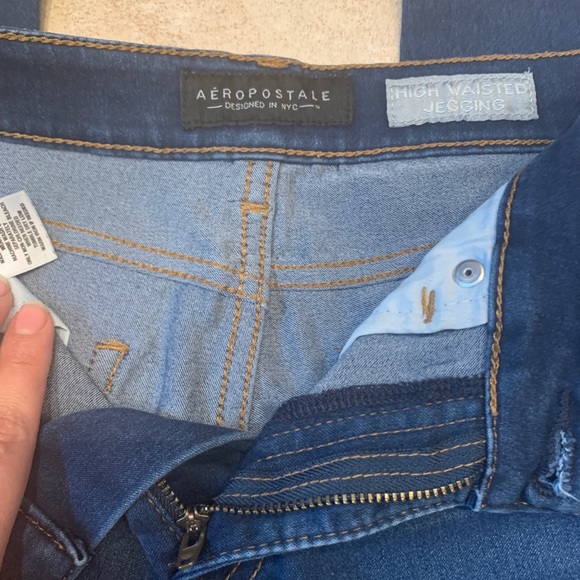 Aeropostale High Waist Dark Wash Jeggings Aero 0 - Picture 5 of 7